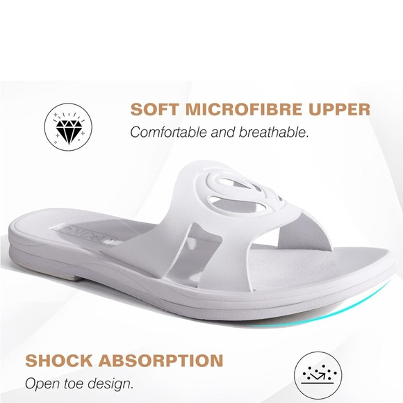 Women's Cream Slide Sandals - Picture 10 of 13